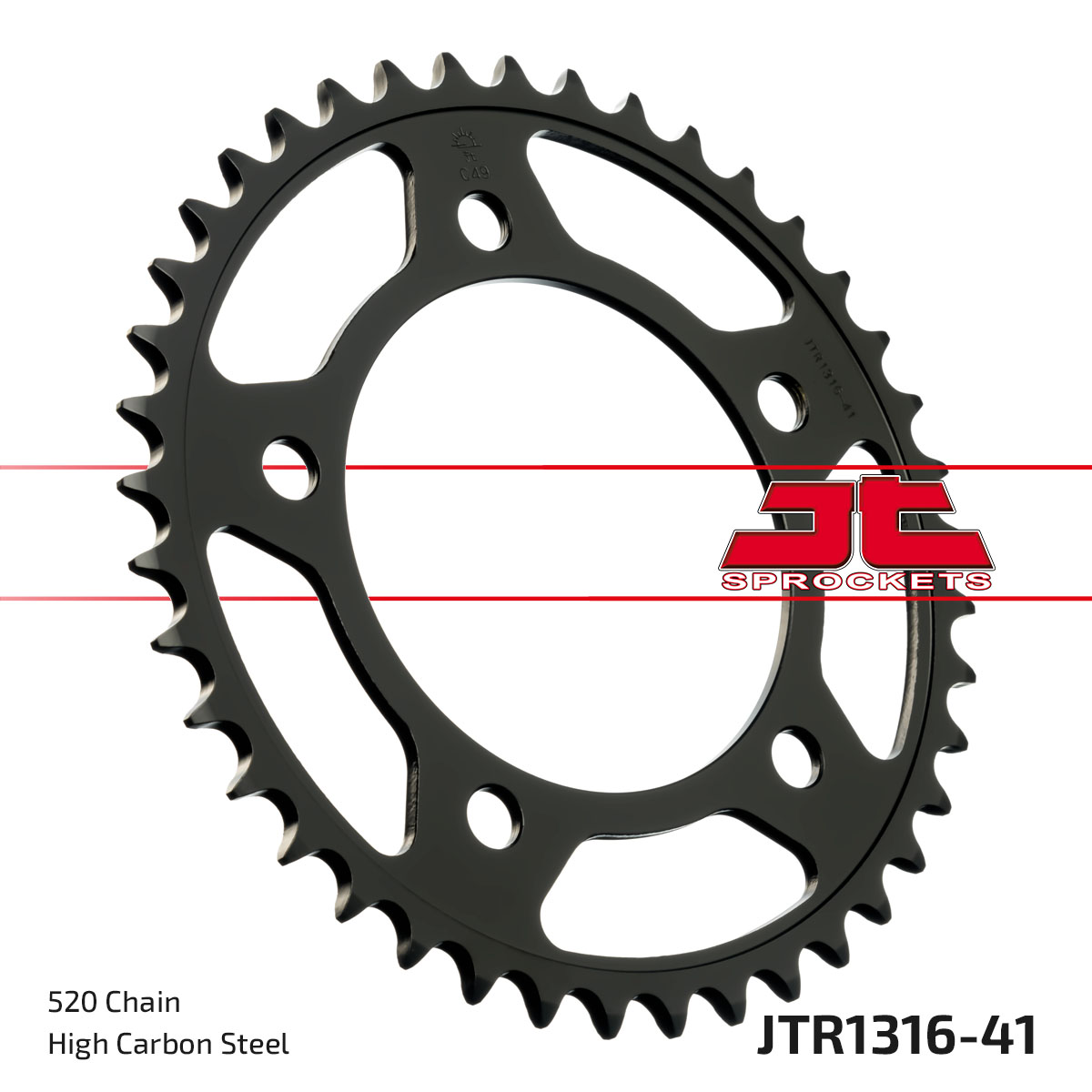 REAR SPROCKET JTR1316.41 BLACK STEEL, HONDA ROAD image 1