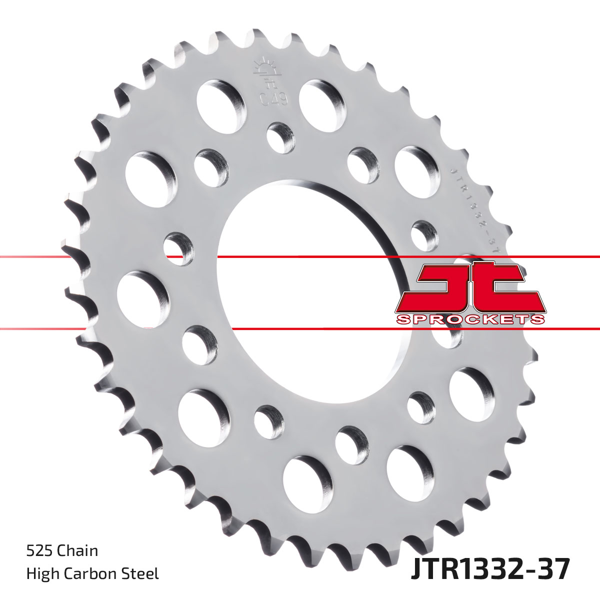 REAR SPROCKET JTR1332.37 STEEL, HONDA ROAD image 1