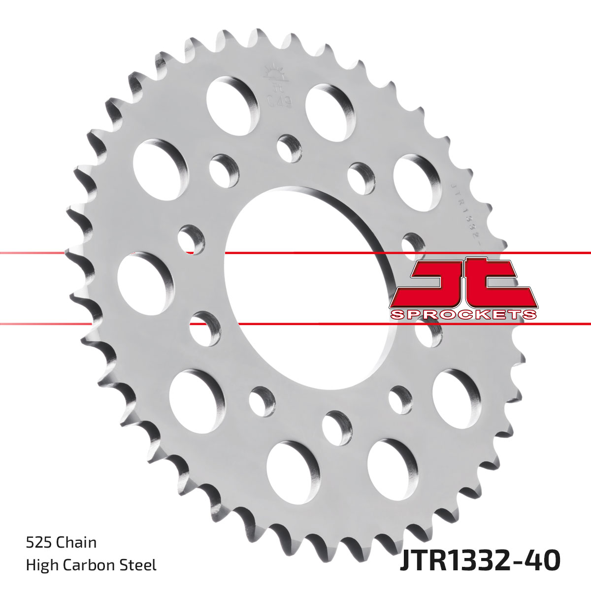 REAR SPROCKET JTR1332.40 STEEL, HONDA ROAD image 1