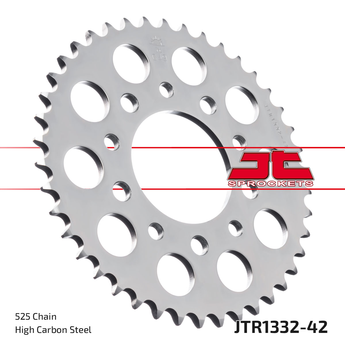 REAR SPROCKET JTR1332.42 SILVER STEEL, HONDA ROAD, SILVER, JTR1332.42 image 1