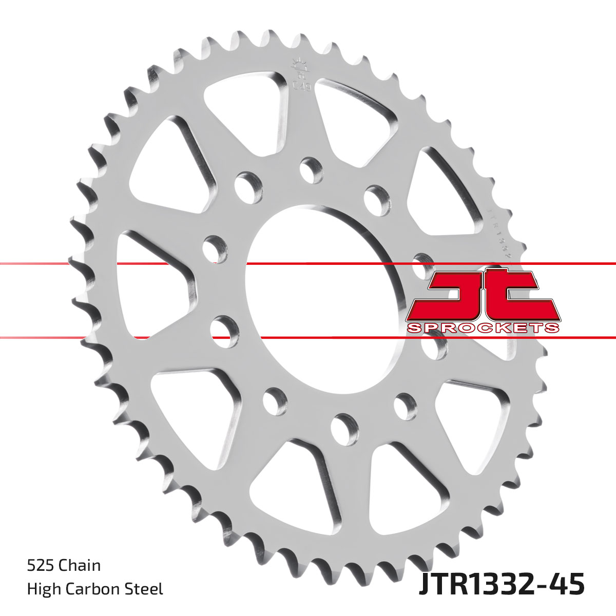 REAR SPROCKET JTR1332.45 STEEL, HONDA ROAD image 1