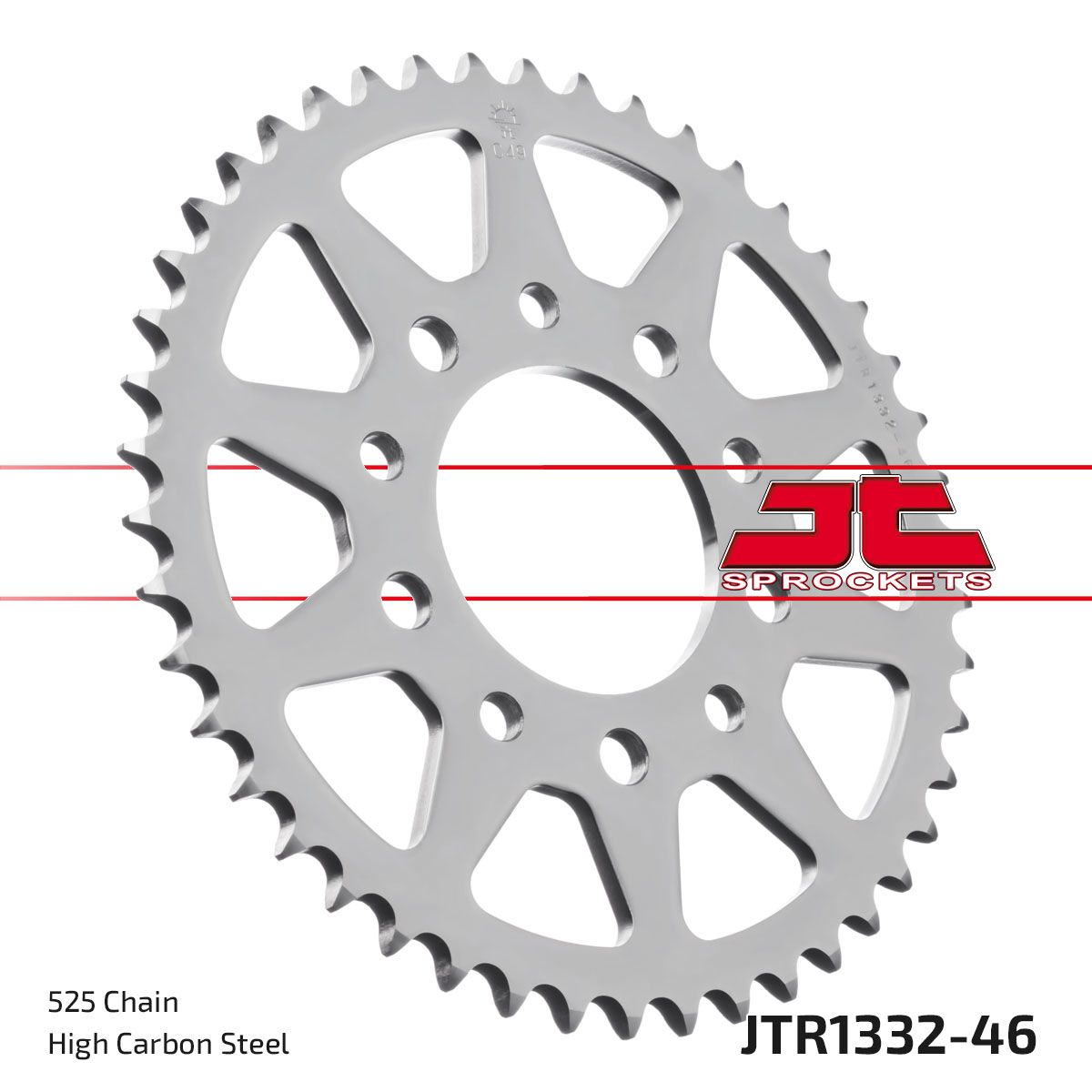 REAR SPROCKET JTR1332.46 STEEL, HONDA ROAD image 1