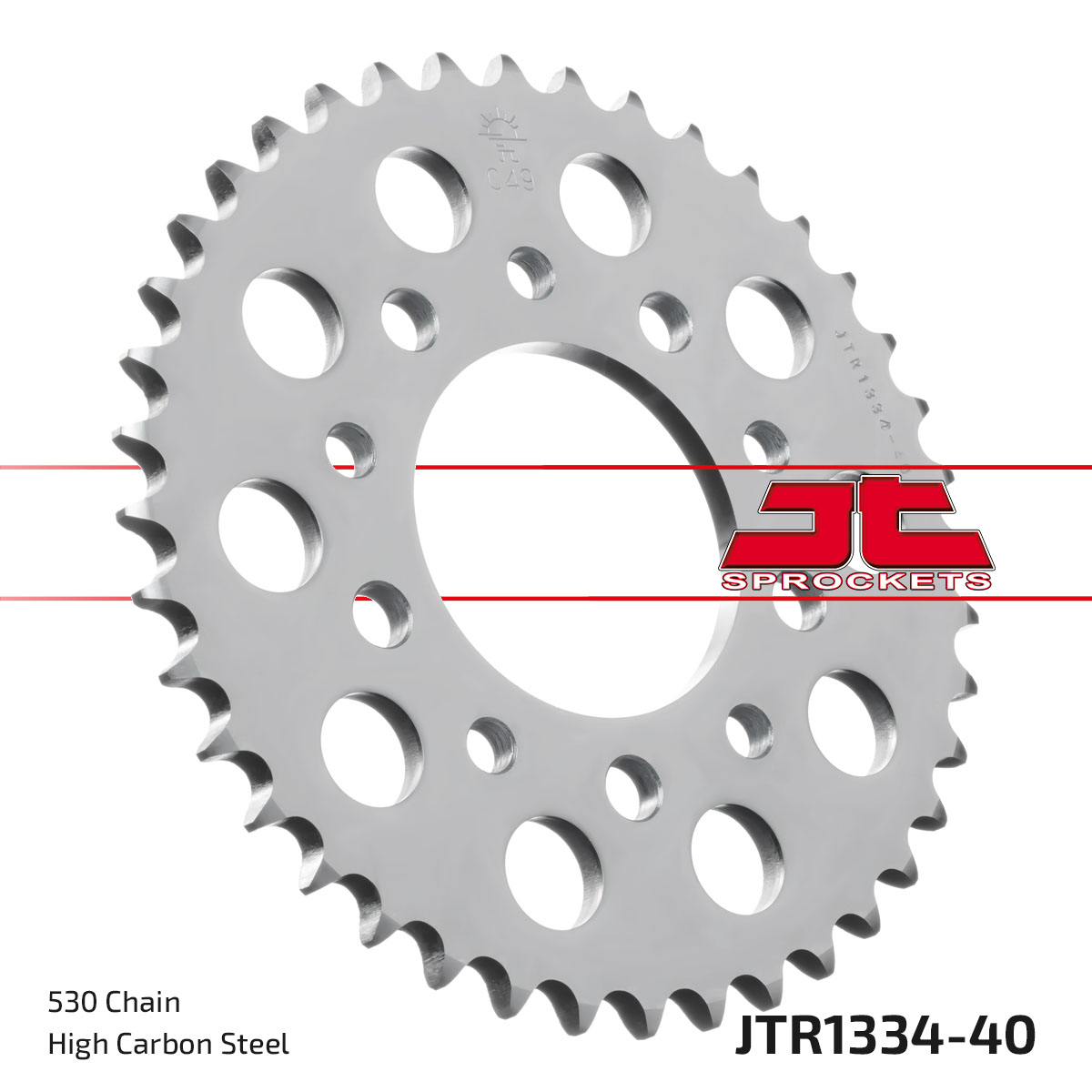 REAR SPROCKET JTR1334.40 STEEL, HONDA ROAD image 1