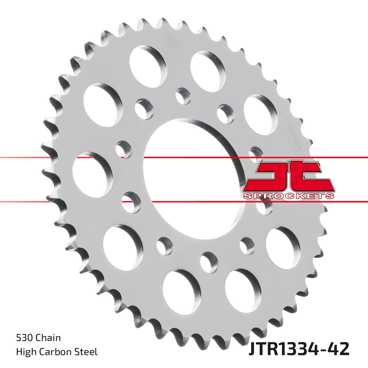 REAR SPROCKET JTR1334.42 STEEL, HONDA ROAD image 1