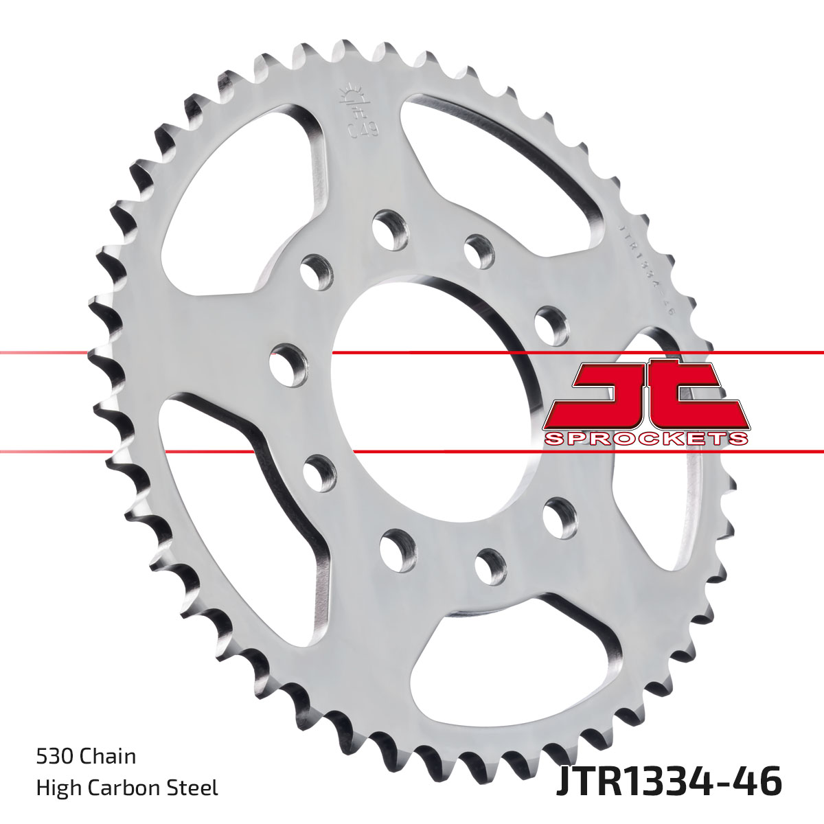 REAR SPROCKET JTR1334.46 STEEL, HONDA ROAD image 1