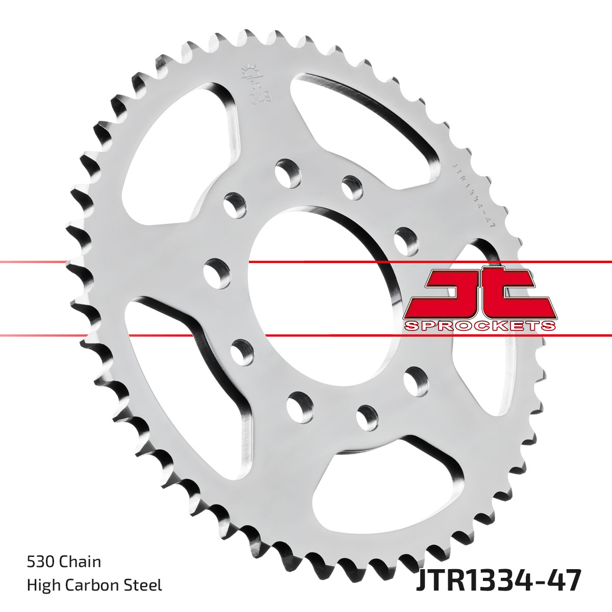 REAR SPROCKET JTR1334.47 STEEL, HONDA ROAD image 1