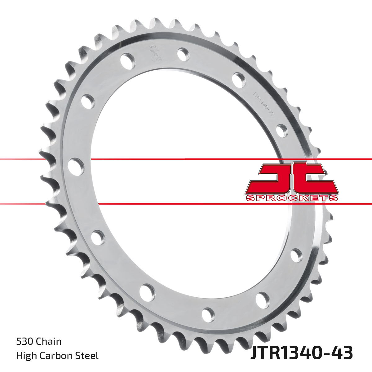 REAR SPROCKET JTR1340.43 STEEL, HONDA ROAD image 1