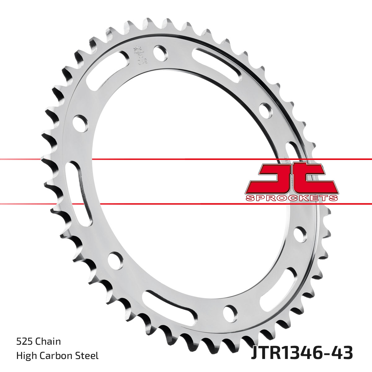 REAR SPROCKET JTR1346.43 STEEL, HONDA ROAD image 1