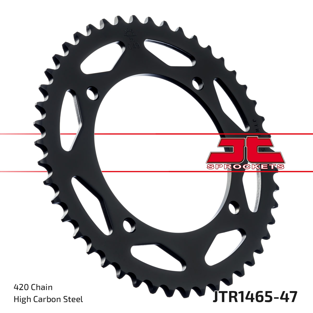 REAR SPROCKET STEEL JTR1465.47 BLACK image 1
