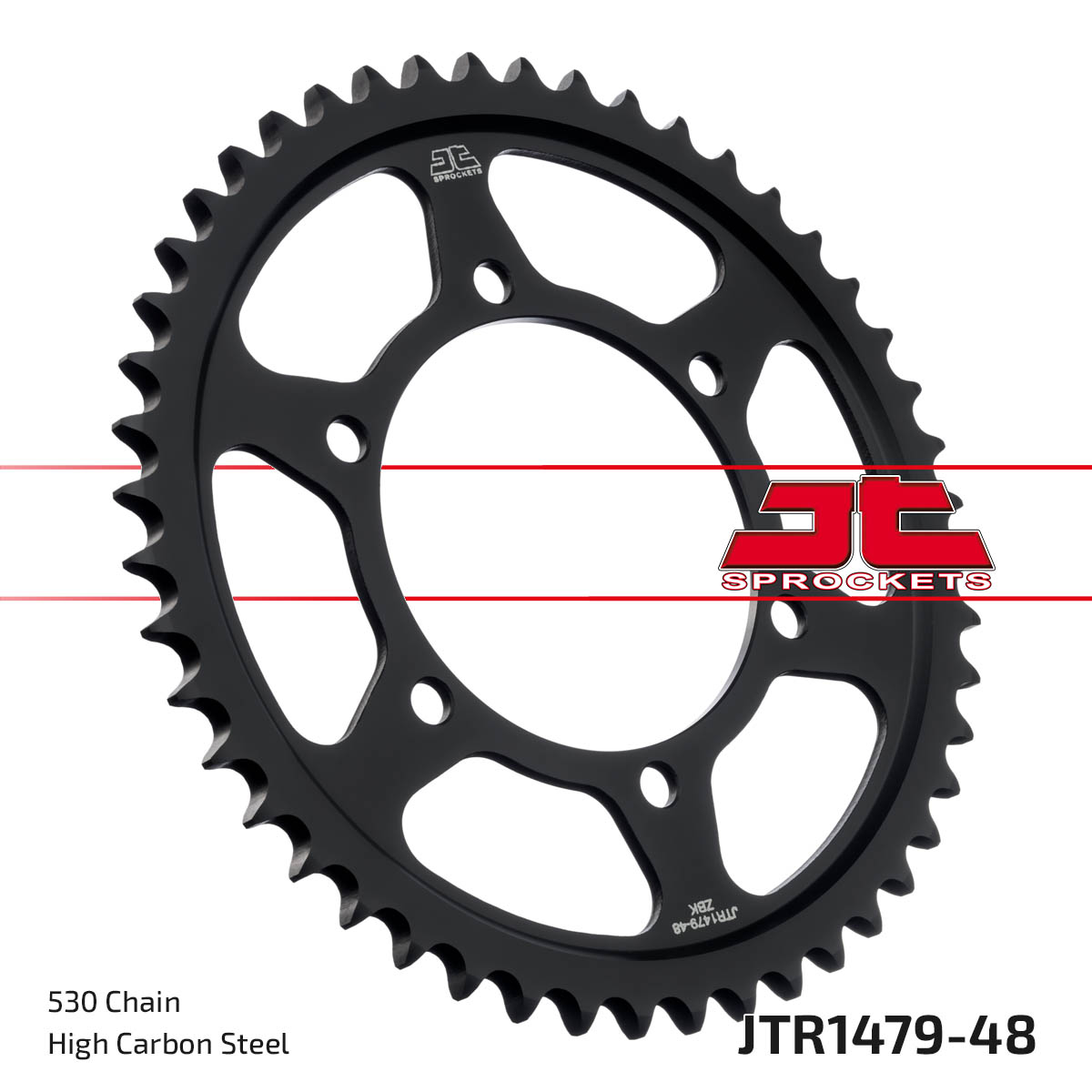 REAR SPROCKET STEEL HARD ZBK, C45 INDUCTION JTR1479.48ZBK image 1