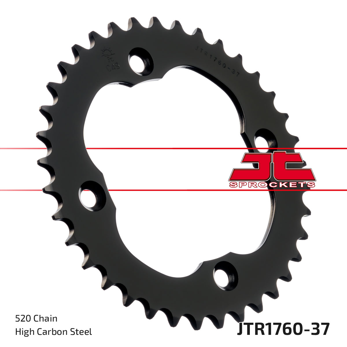 REAR SPROCKET STEEL JTR1760.37, BLACK, SR1760-37 image 1