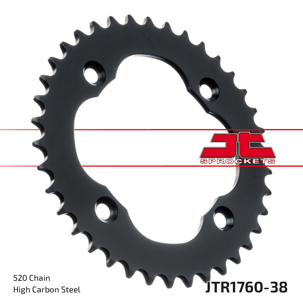 REAR SPROCKET STEEL JTR1760.38, BLACK, SR1760-38 image 1