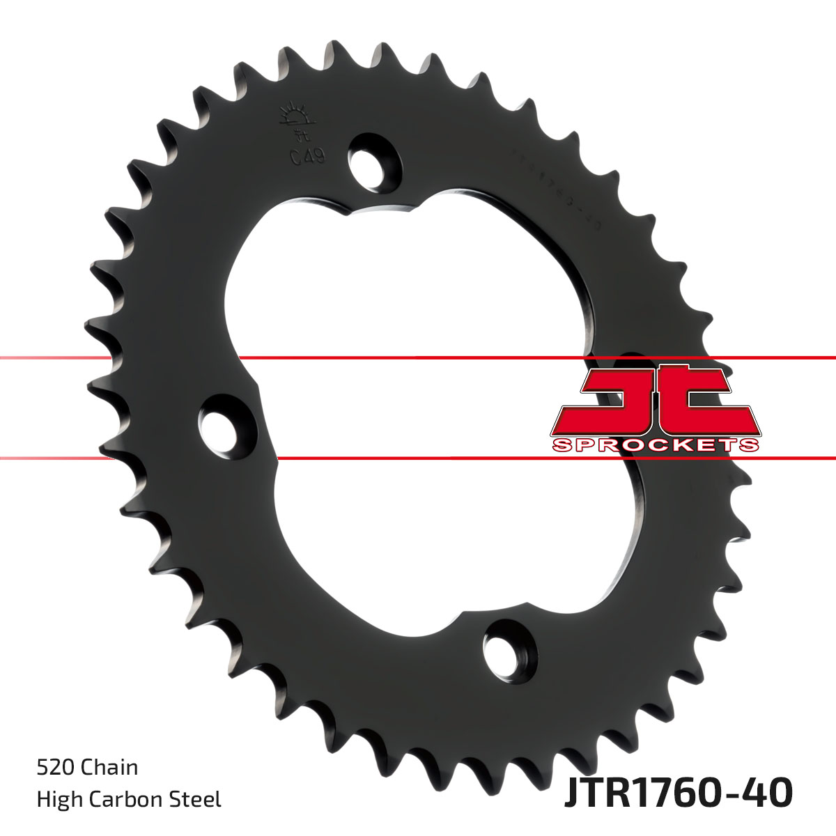 REAR SPROCKET STEEL JTR1760.40, BLACK, SR1760-40 image 1
