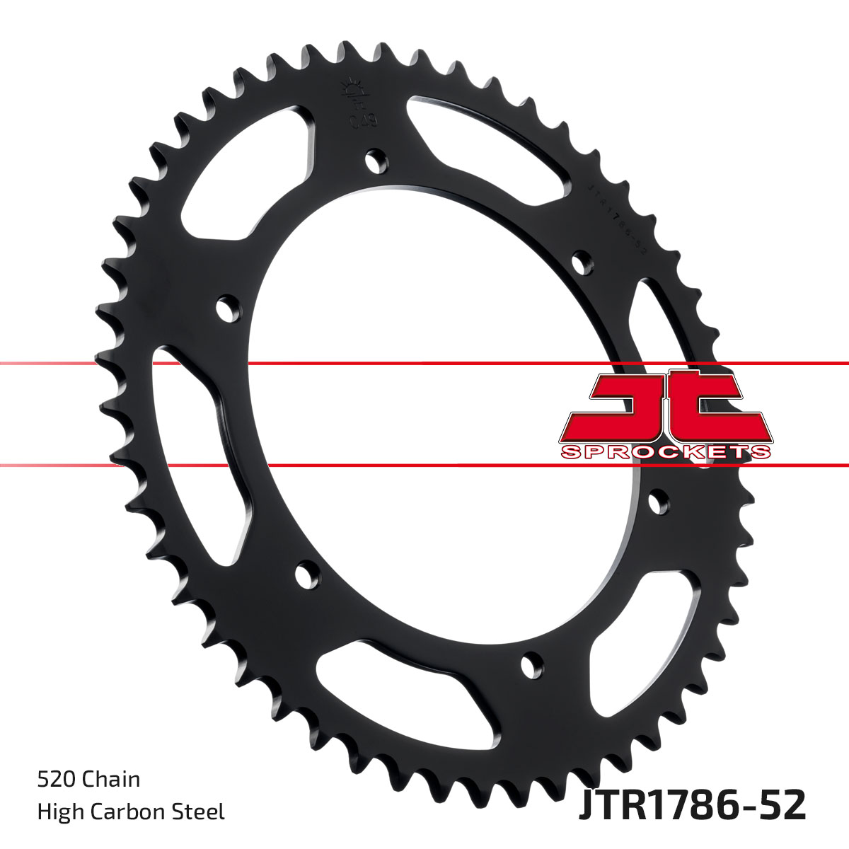 REAR SPROCKET JTR1786.52 STEEL BLACK, SUZUKI PE250 80-82 SUZUKI image 1