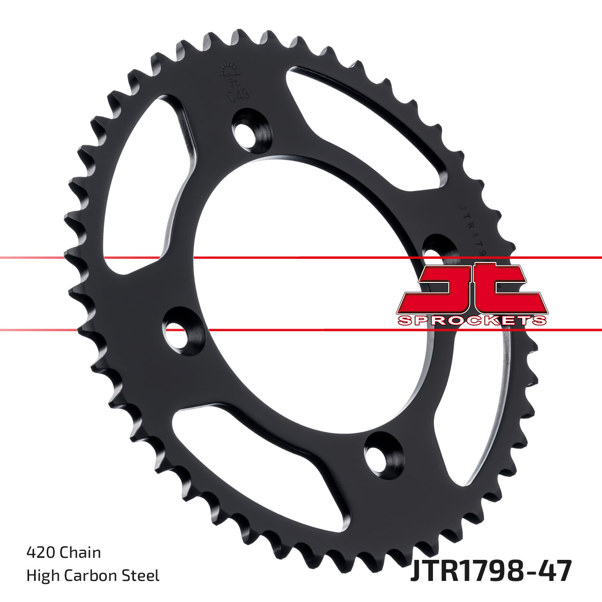 REAR SPROCKET STEEL JTR1798.47 YAMAHA YZ 65 18-24 image 1