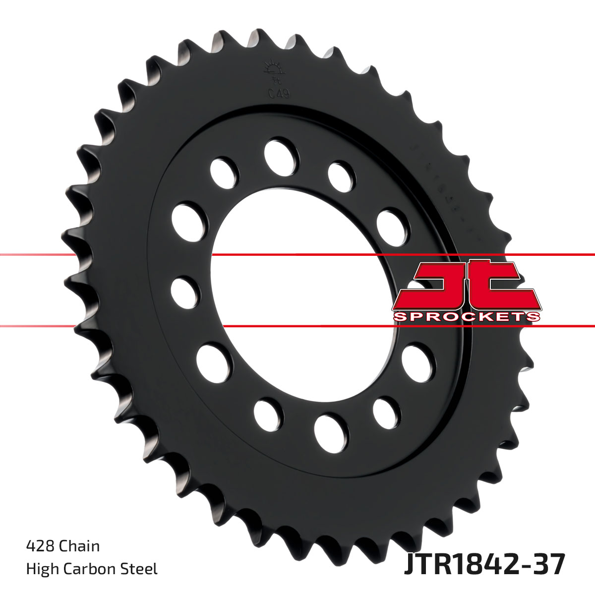REAR SPROCKET JTR1842.37 STEEL BLACK SR1842-37 image 1
