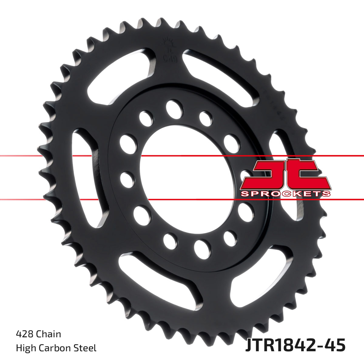 REAR SPROCKET JTR1842.45 STEEL, DT125 / YZ80, SR1842-45 image 1