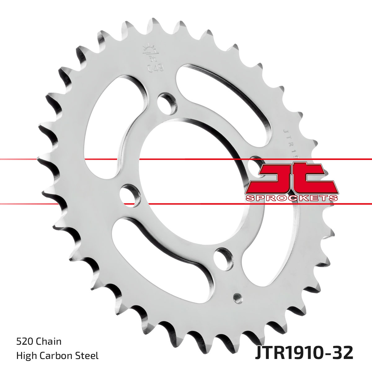 REAR SPROCKET JTR1910.32 JT SILVER, 520 PITCH, 32 TEETH image 1