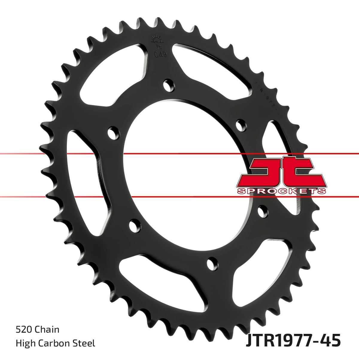 REAR SPROCKET JTR1977.45 STEEL, HONDA ROAD image 1