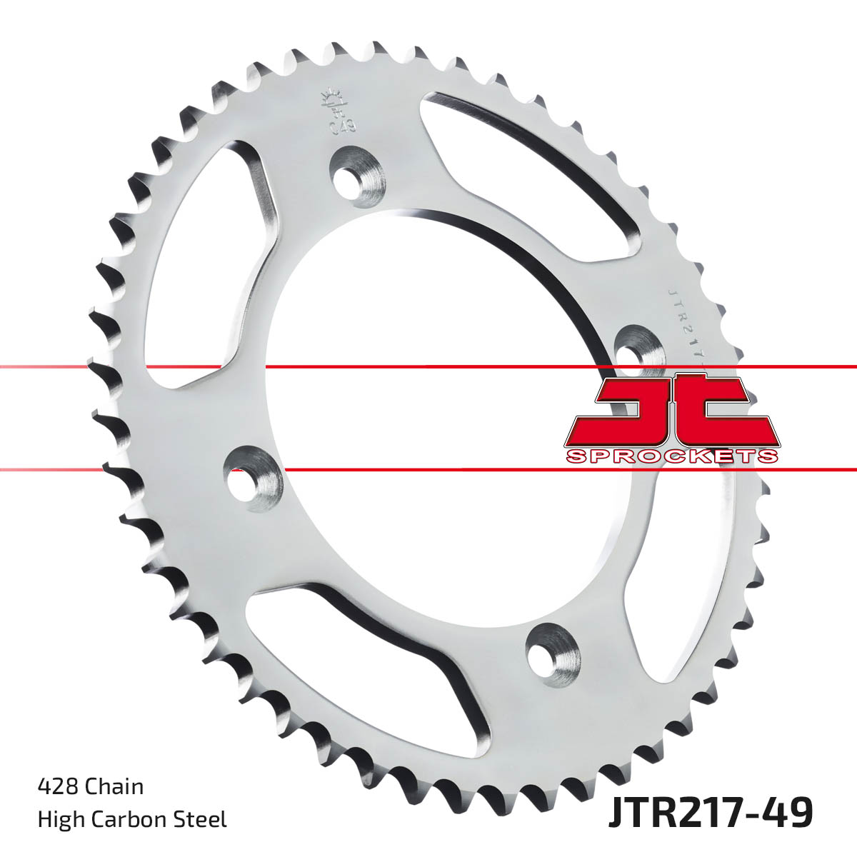 REAR SPROCKET STEEL JTR217.49, 428 Chain Conversion CR80/85, SR217-49 image 1