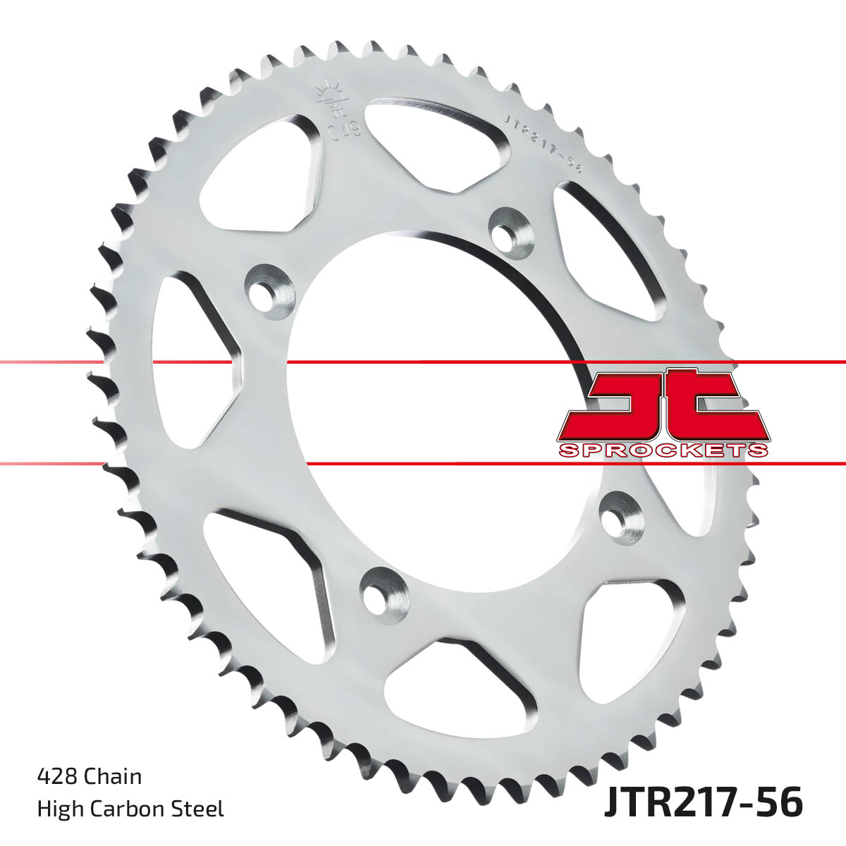 REAR SPROCKET STEEL JTR217.56, 428 Chain Conversion CR80/85, SR217-49 image 1