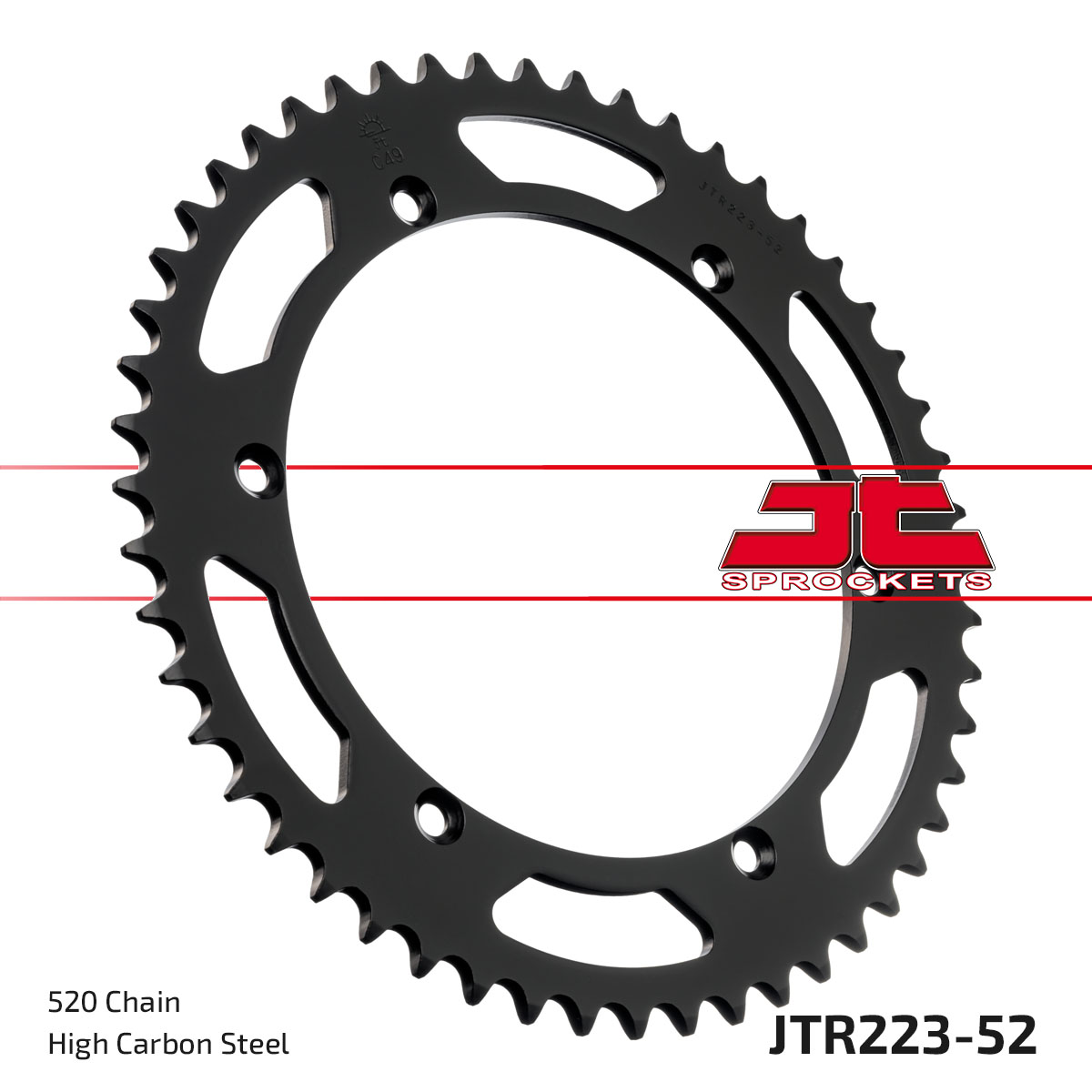 REAR SPROCKET JTR223.52 STEEL BLACK, BLACK image 1