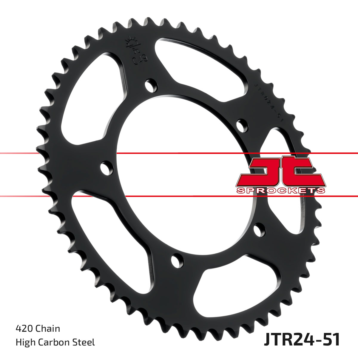 REAR SPROCKET JTR24.51 JT 420 BLACK image 1