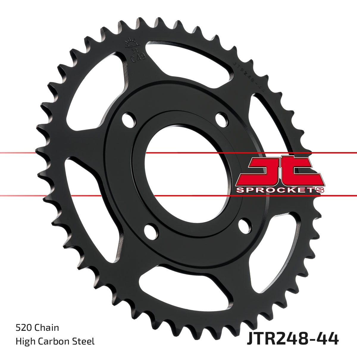 REAR SPROCKET JTR248.44 STEEL BLACK, HONDA ROAD JT image 1