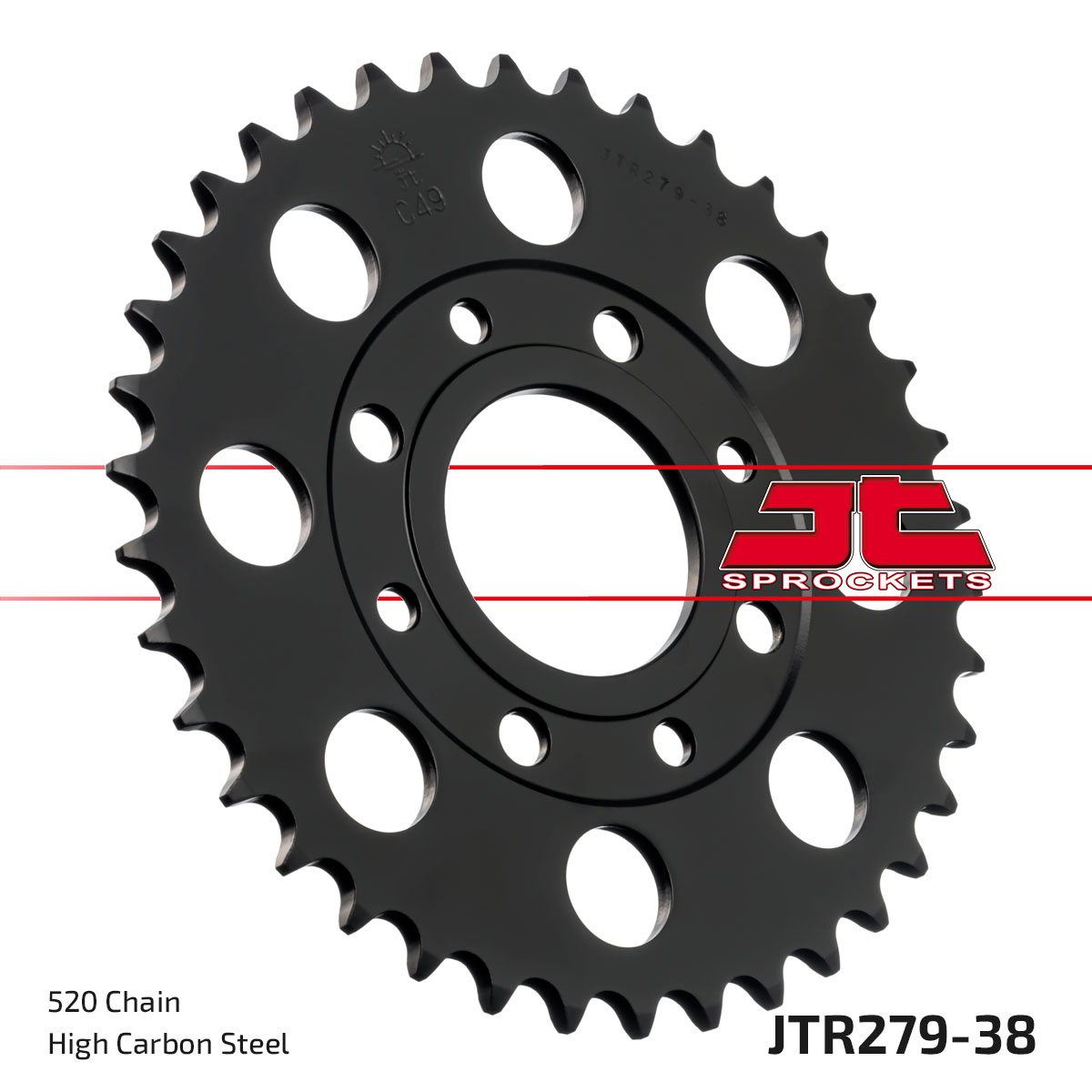REAR SPROCKET JTR279.38 STEEL, HONDA ROAD JT image 1
