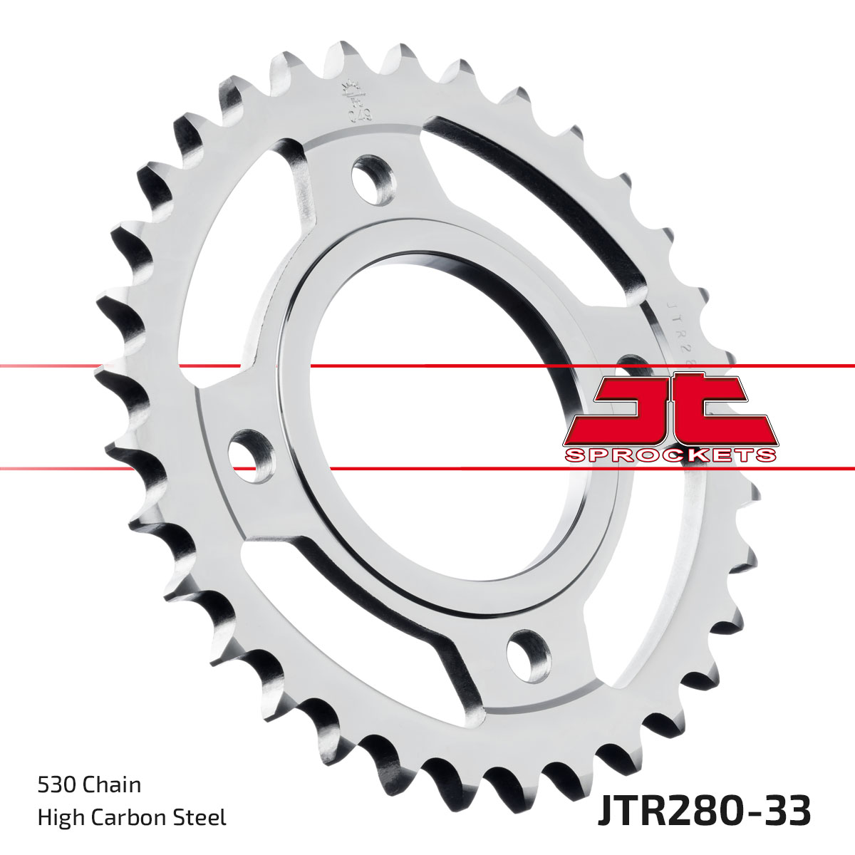 REAR SPROCKET JTR280.33 STEEL SILVER, HONDA ROAD JT image 1