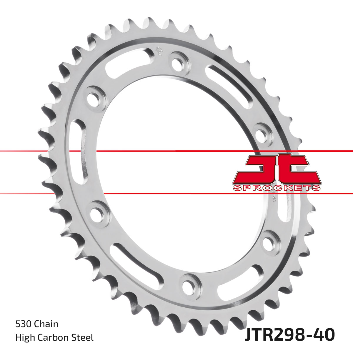 REAR SPROCKET JTR298.40 STEEL, HONDA ROAD JT image 1