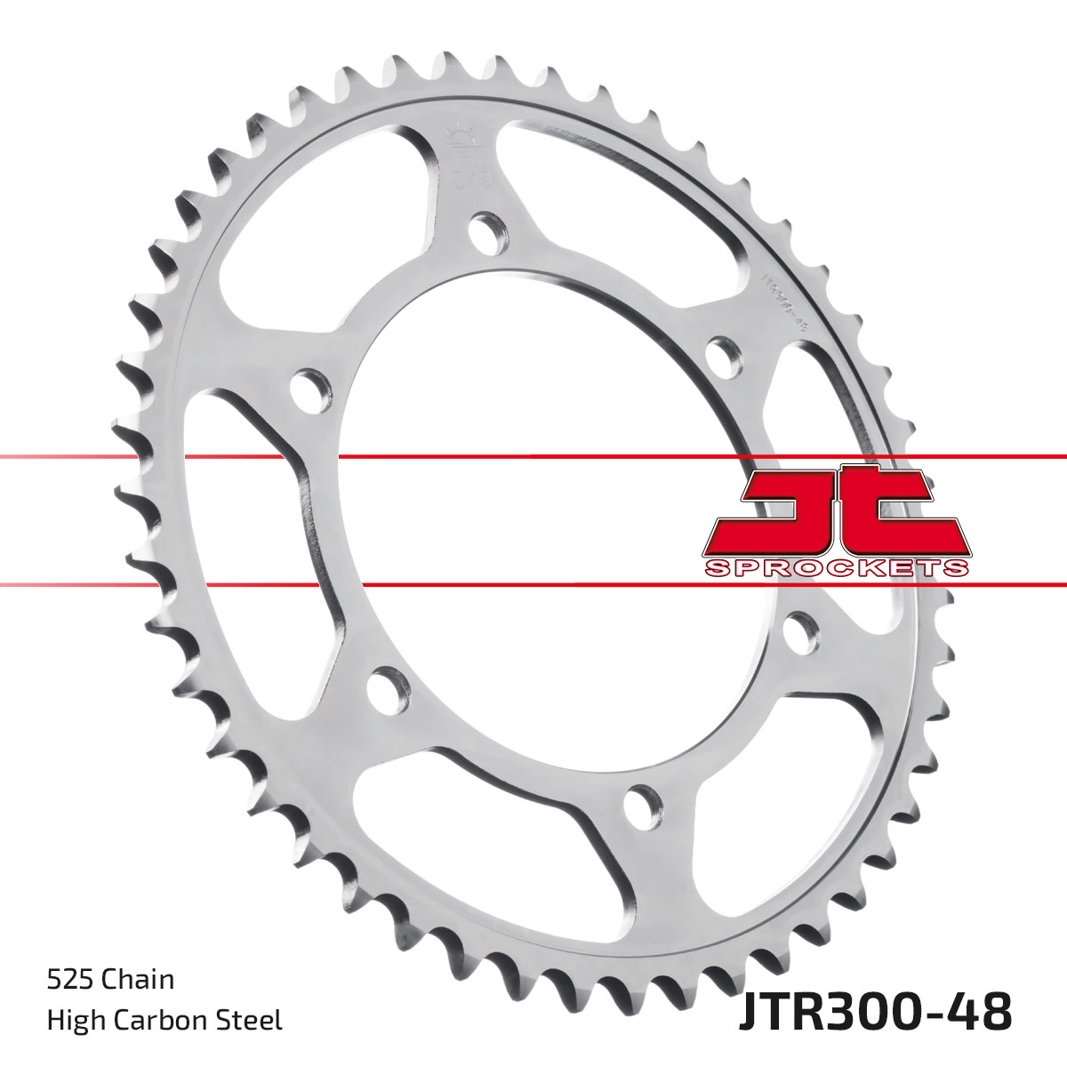 REAR SPROCKET JTR300.48 525 SILVER, HONDA ROAD JT image 1