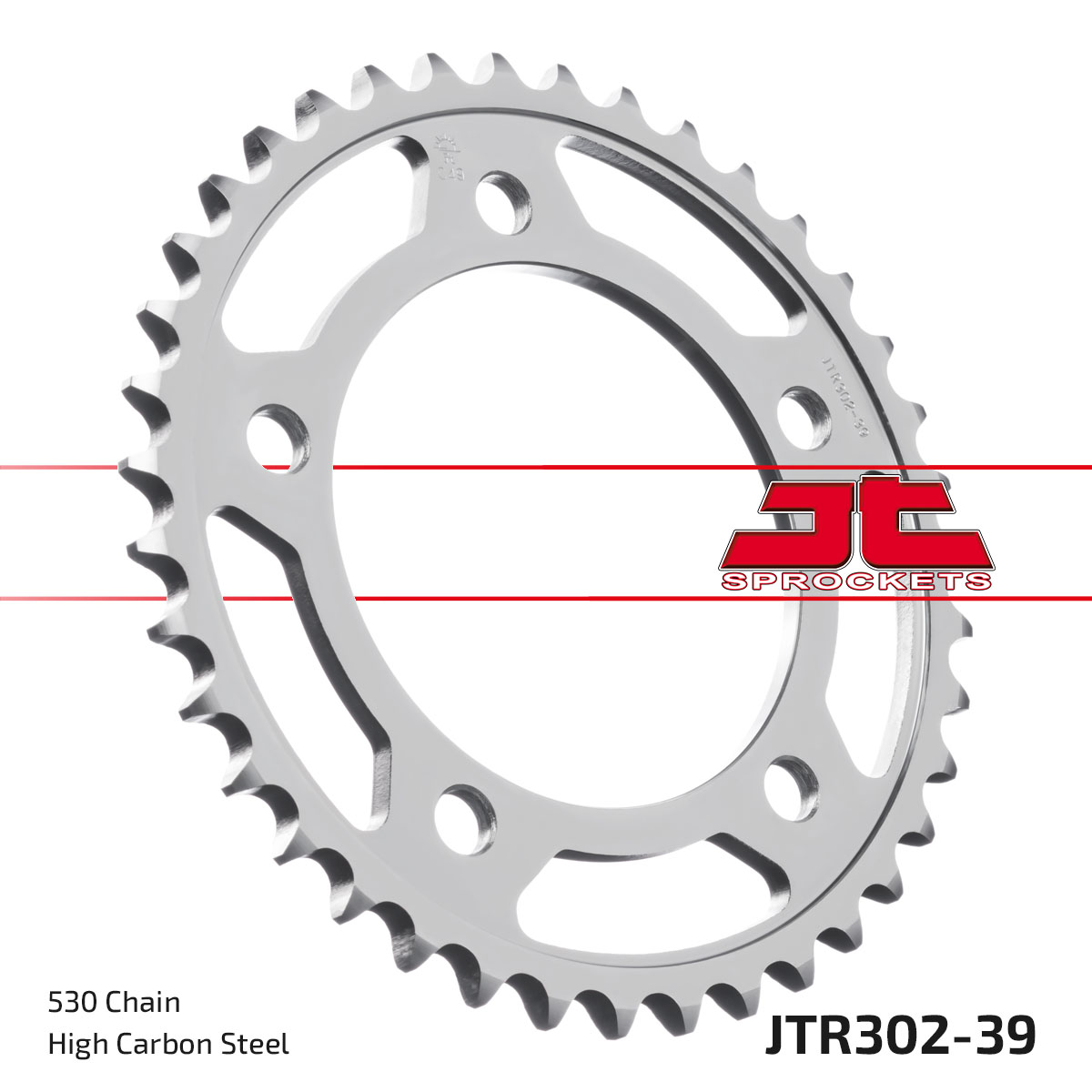 REAR SPROCKET JTR302.39 STEEL, HONDA ROAD JT image 1