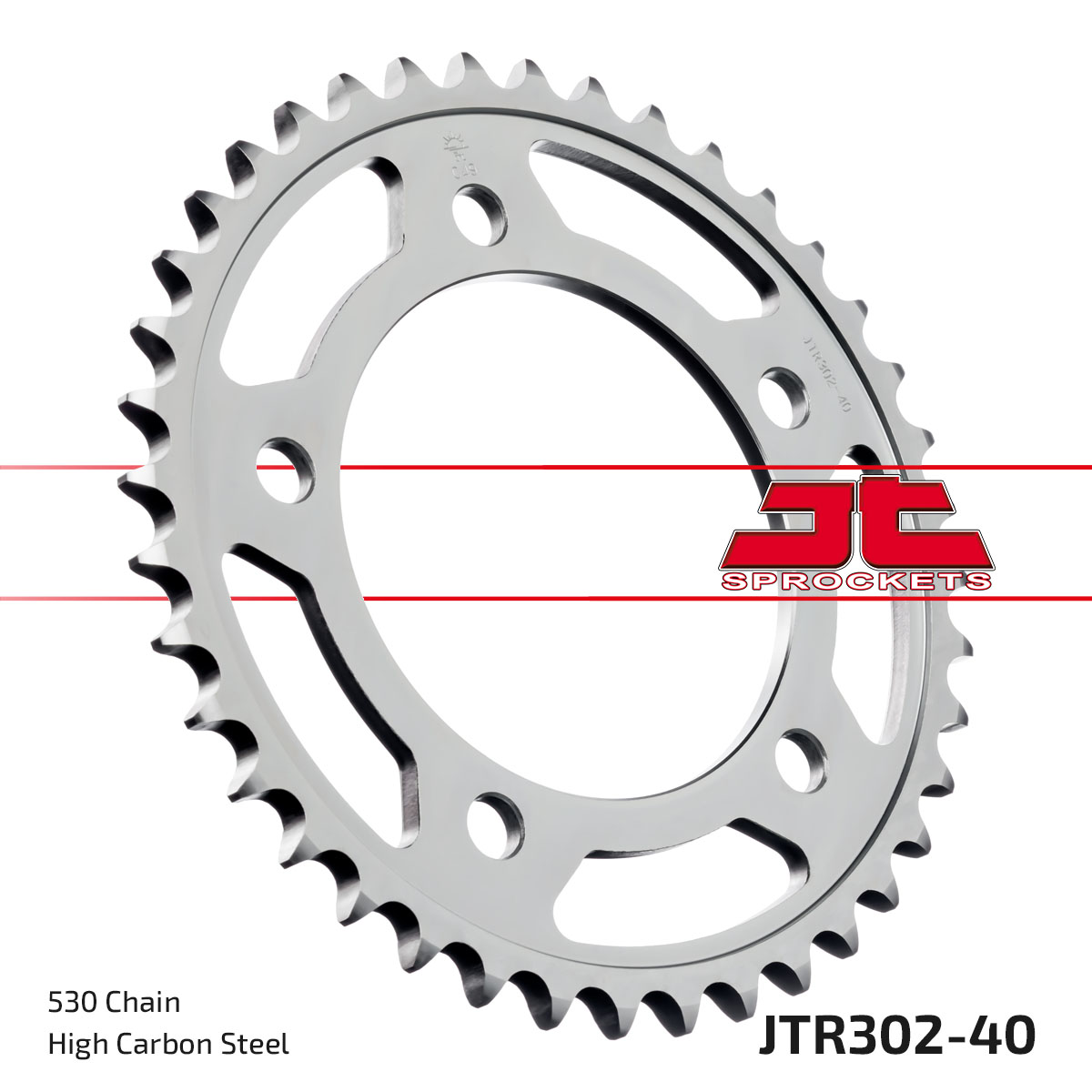 REAR SPROCKET JTR302.40 STEEL, HONDA ROAD JT image 1
