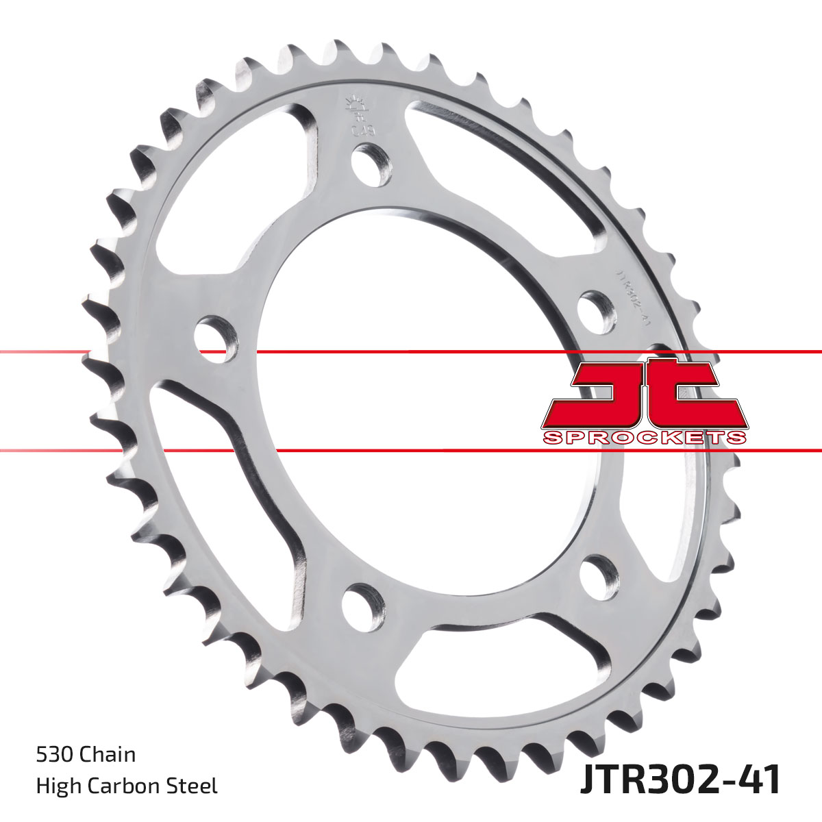 REAR SPROCKET JTR302.41 STEEL SILVER, HONDA ROAD JT image 1