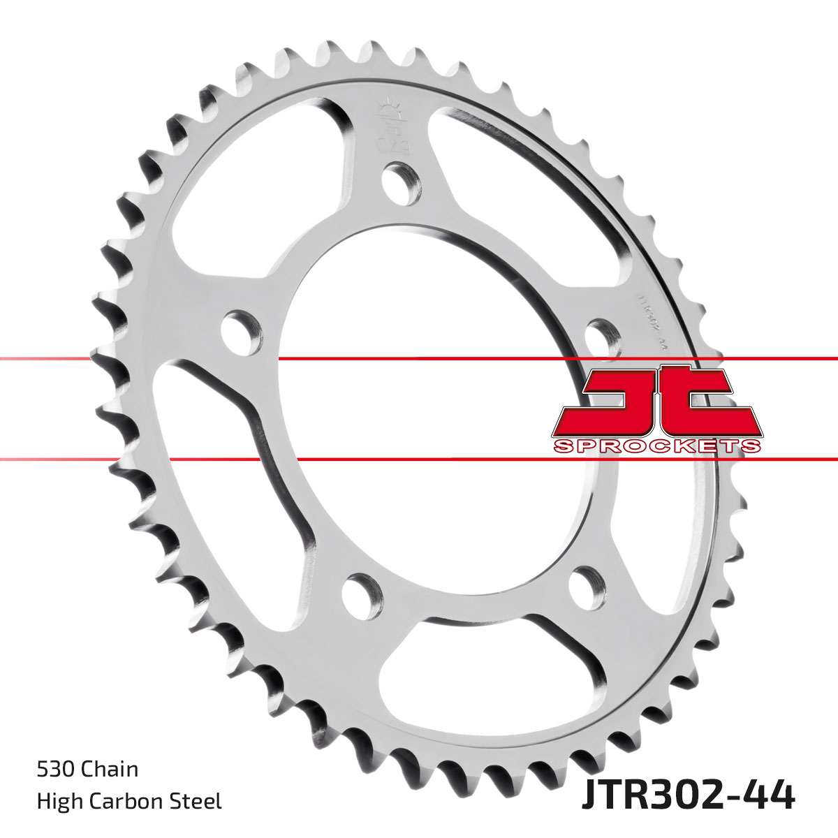REAR SPROCKET JTR302.44 STEEL, HONDA ROAD JT image 1