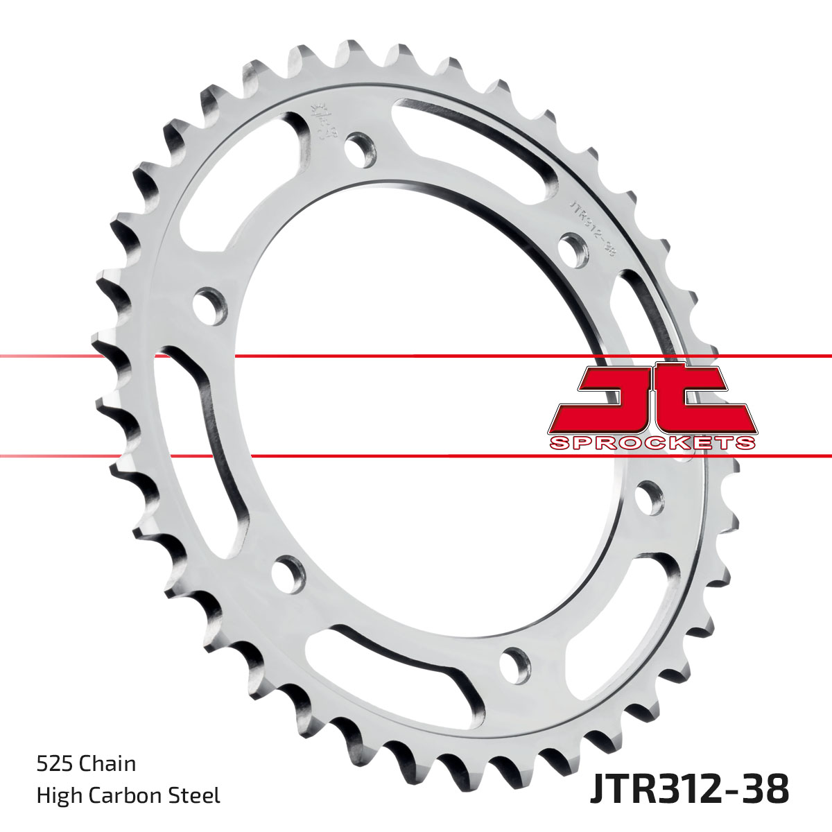 REAR SPROCKET JTR312.38 STEEL, HONDA ROAD JT CHAIN 525 image 1