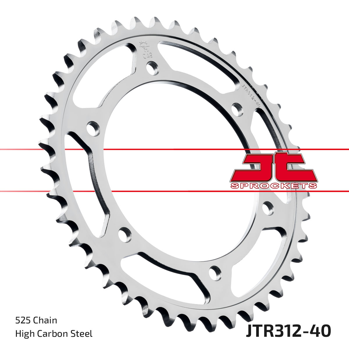 REAR SPROCKET JTR312.40 STEEL, HONDA ROAD JT CHAIN 525 image 1