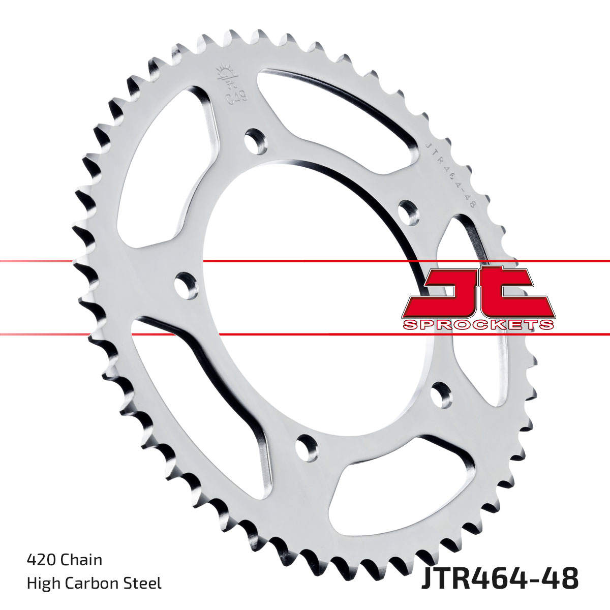 REAR SPROCKET STEEL 464 5 HOLE, KAWASAKI KX60/80 JTR464.48 image 1