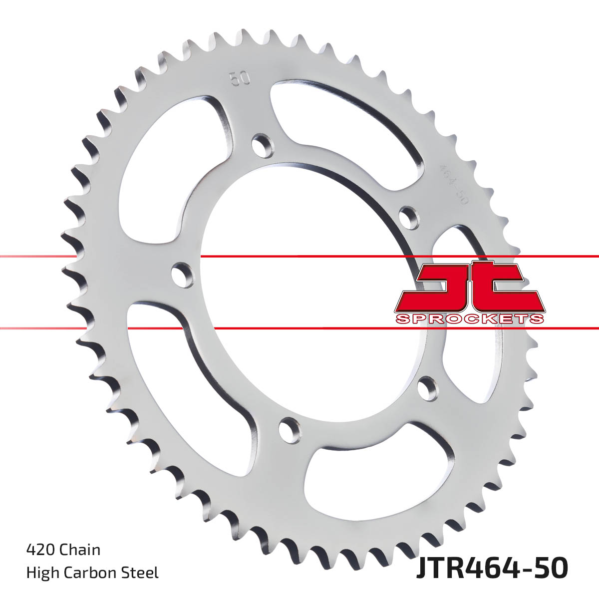 REAR SPROCKET STEEL 464 5-HOLE, KAWASAKI KX60/80 JTR464.50 image 1