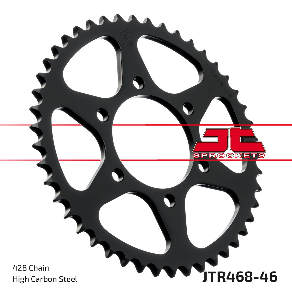 REAR SPROCKET JTR468.46 STEEL, HONDA ROAD JT image 1