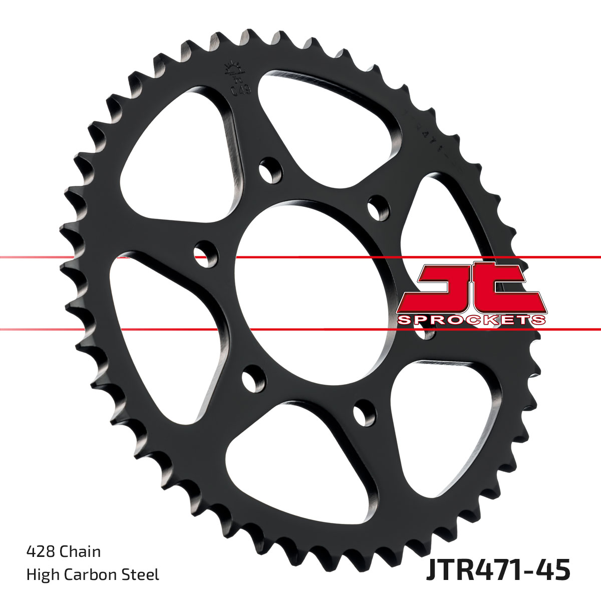 REAR SPROCKET JTR471.45 STEEL, HONDA ROAD JT image 1