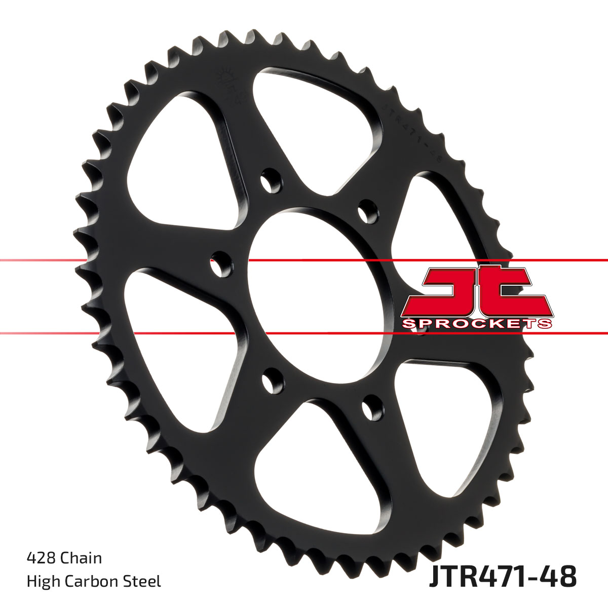 REAR SPROCKET JTR471.48 STEEL, HONDA ROAD JT image 1