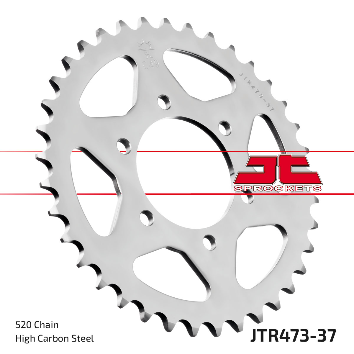 REAR SPROCKET JTR473.37 STEEL, HONDA ROAD JT image 1