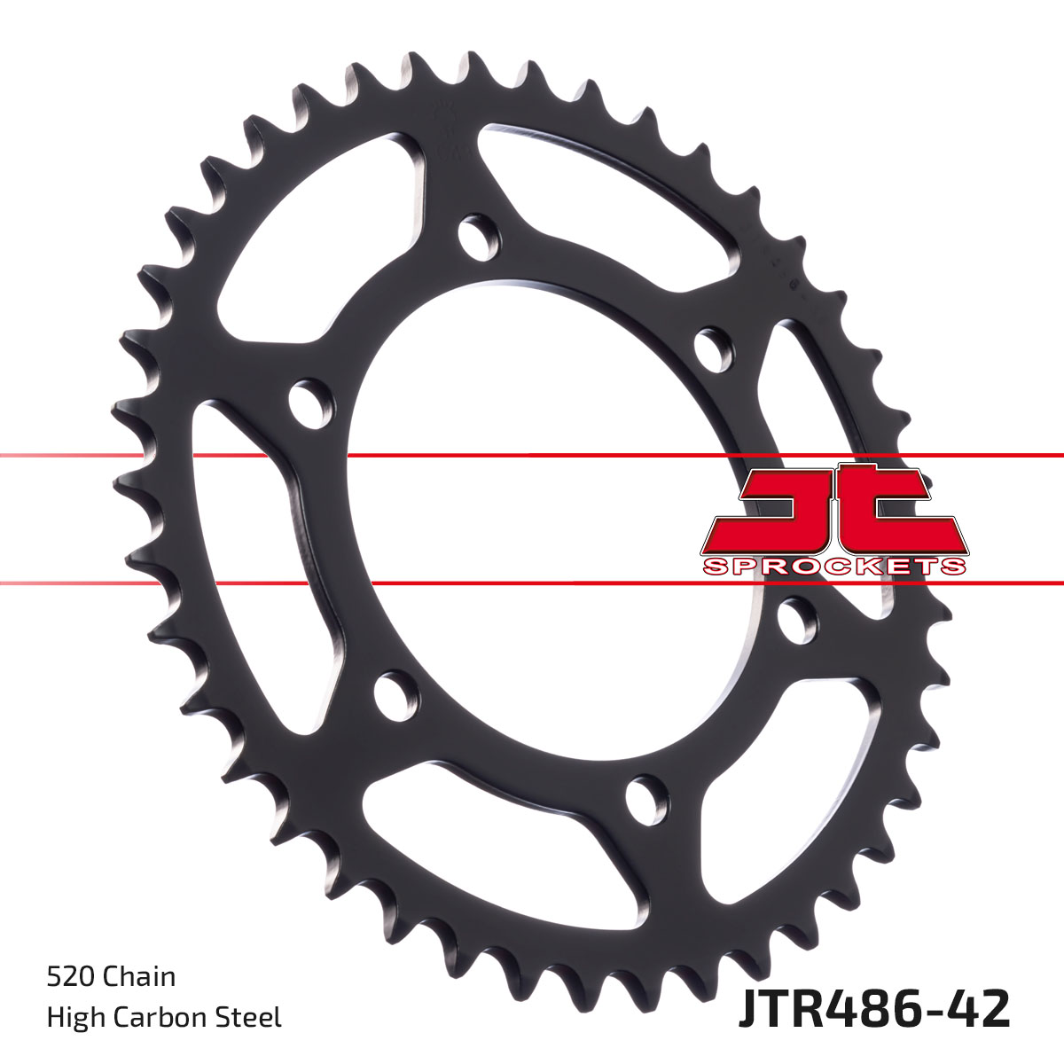 REAR SPROCKET STEEL JTR486.42, HONDA ROAD JT image 1