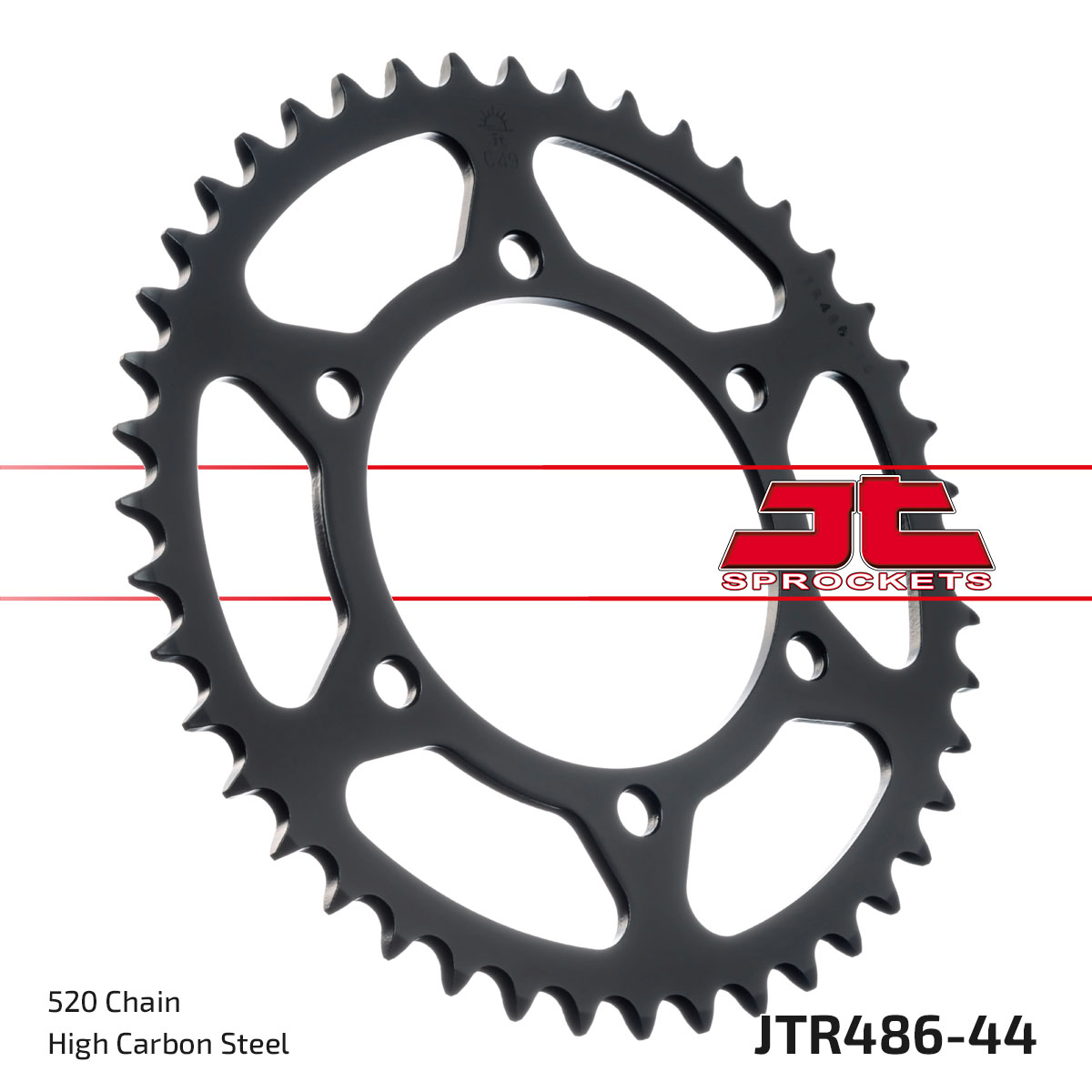 REAR SPROCKET STEEL JTR486.44, HONDA ROAD JT image 1