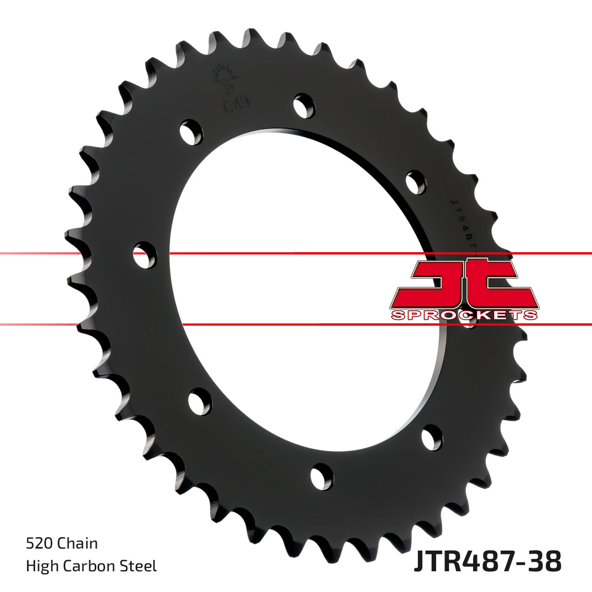 REAR SPROCKET JTR487.38 STEEL, HONDA ROAD JT image 1