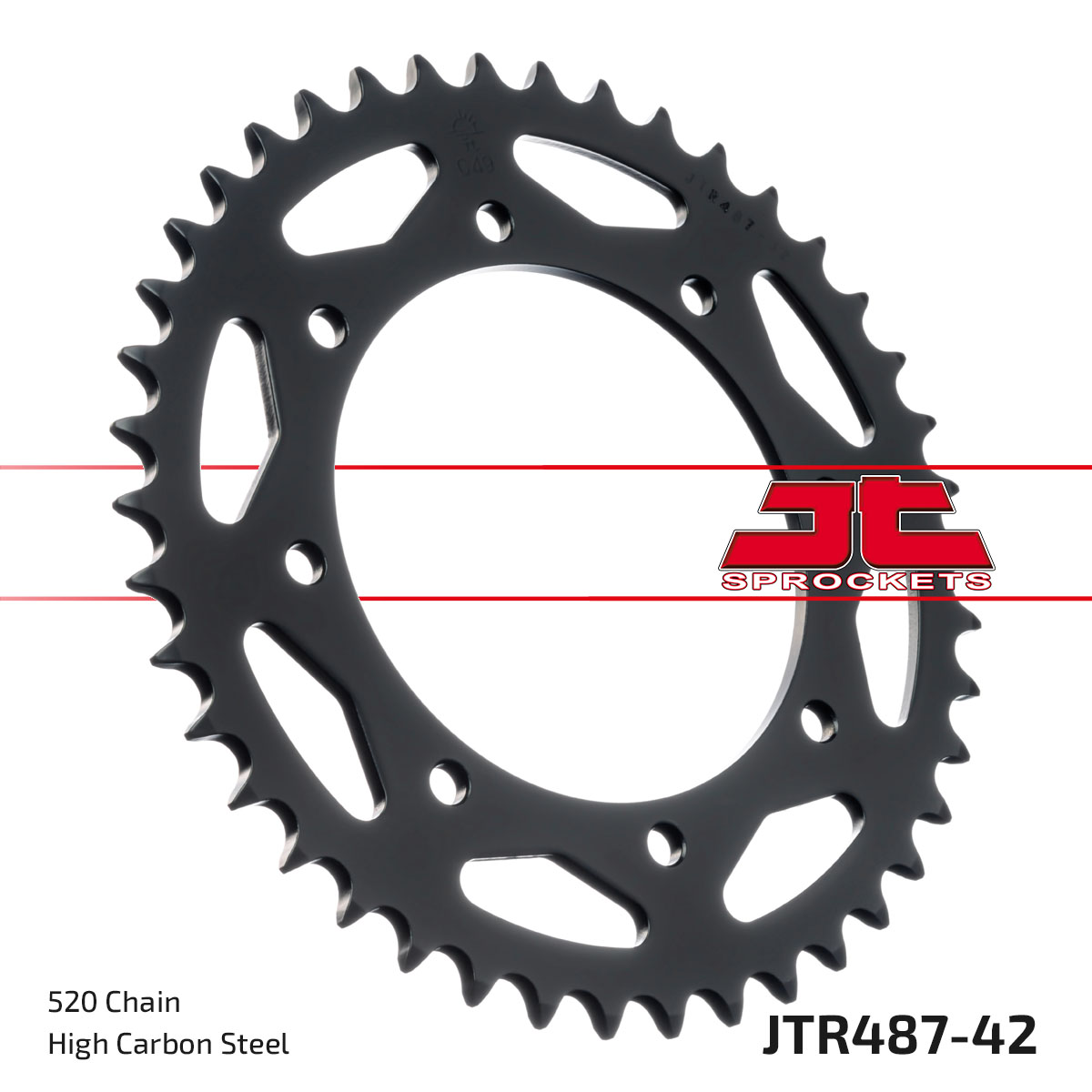 REAR SPROCKET JTR487.42 STEEL, HONDA ROAD JT image 1