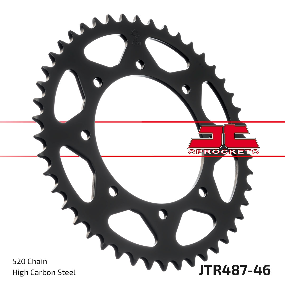 REAR SPROCKET JTR487.46 STEEL, HONDA ROAD JT image 1