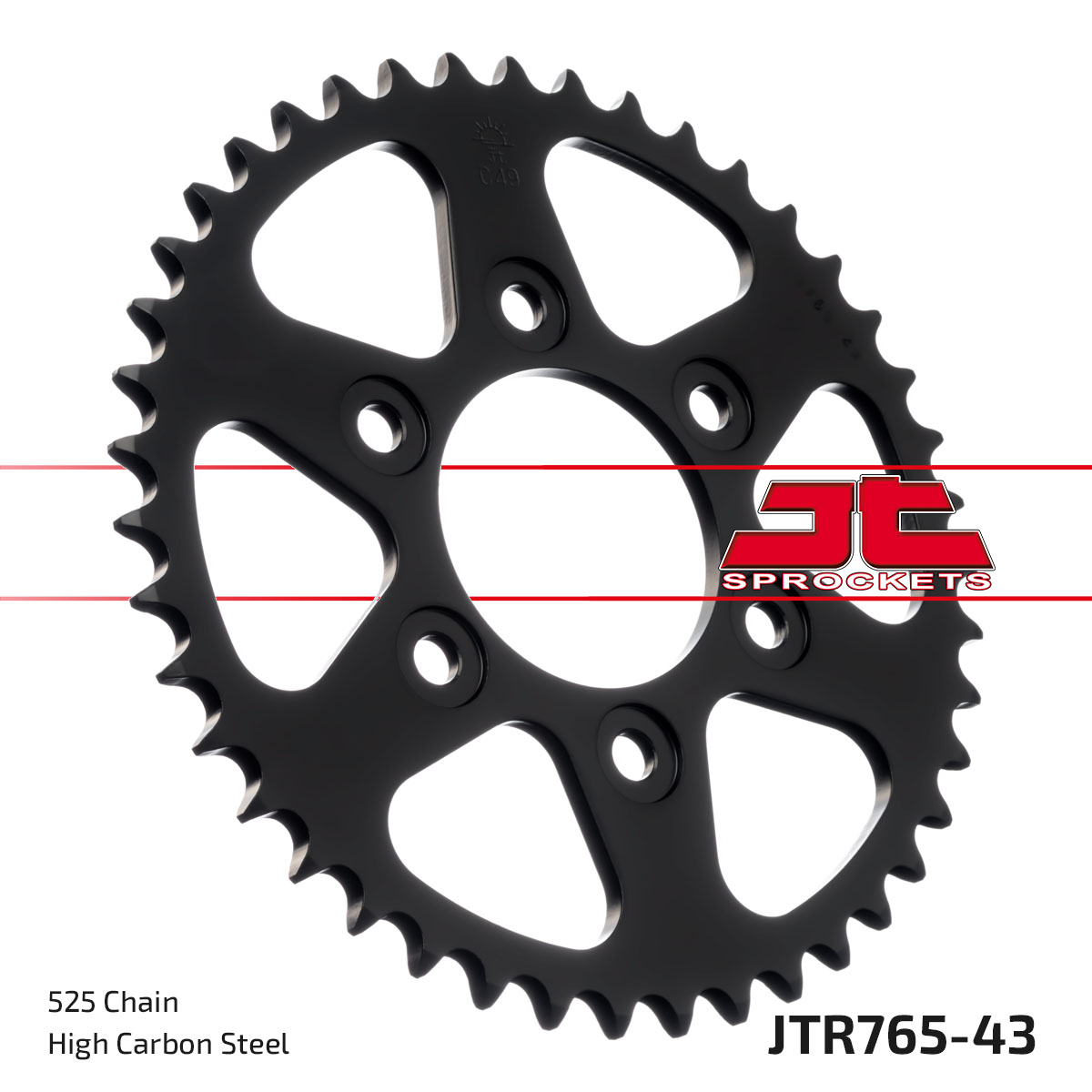 REAR SPROCKET JTR765.43 STEEL, ROAD image 1